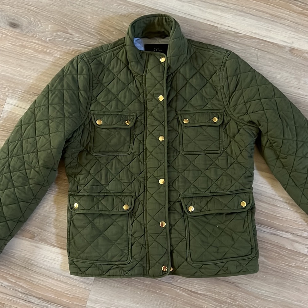 J.Crew Dream Quilted Olive green or moss green Field Jacket